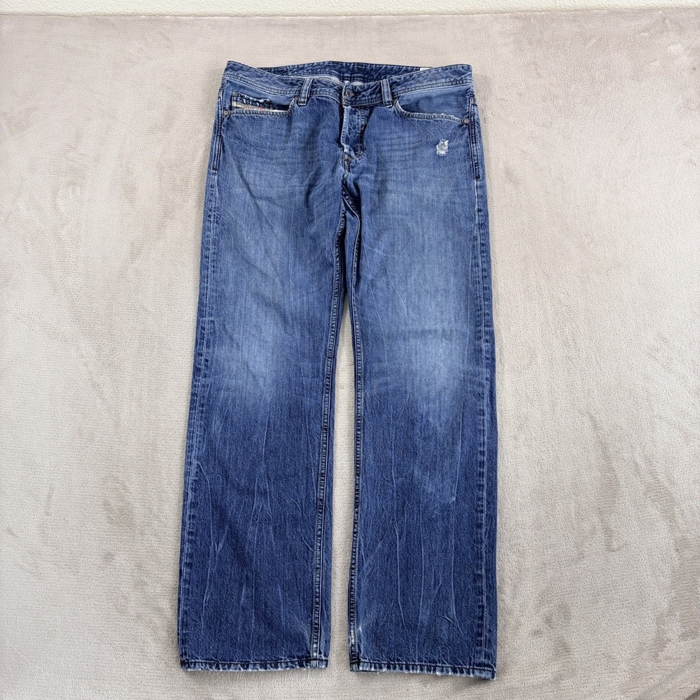Vintage Diesel Viker Regular Straight Jeans Blue 0RM80 Wash Men 36x32 Distressed